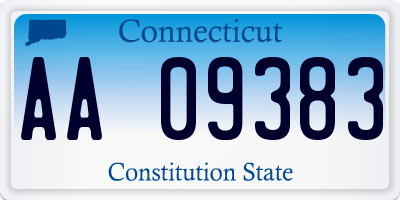 CT license plate AA09383