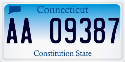 CT license plate AA09387