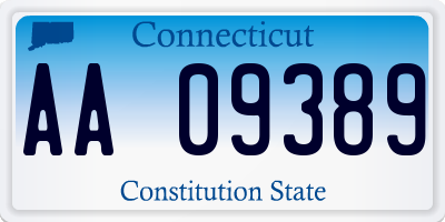 CT license plate AA09389