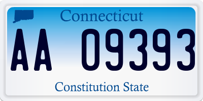 CT license plate AA09393