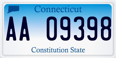 CT license plate AA09398