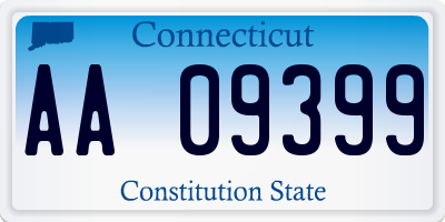 CT license plate AA09399