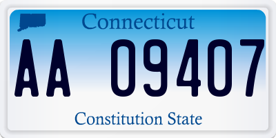 CT license plate AA09407