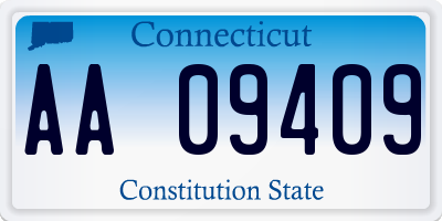 CT license plate AA09409
