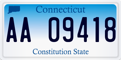 CT license plate AA09418