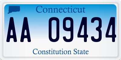 CT license plate AA09434