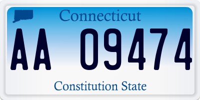 CT license plate AA09474