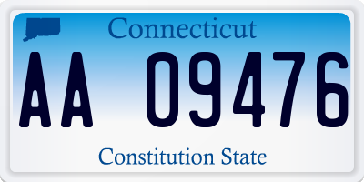CT license plate AA09476