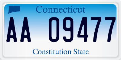 CT license plate AA09477