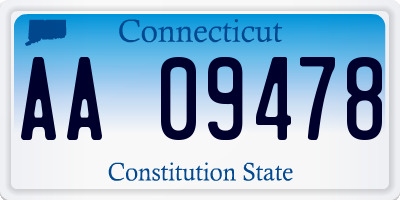 CT license plate AA09478