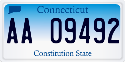 CT license plate AA09492