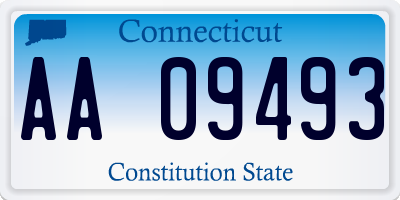 CT license plate AA09493