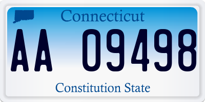 CT license plate AA09498