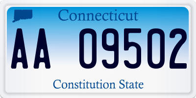 CT license plate AA09502