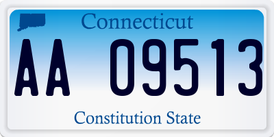 CT license plate AA09513
