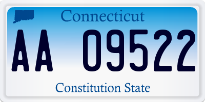CT license plate AA09522