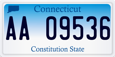 CT license plate AA09536