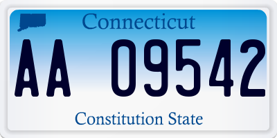 CT license plate AA09542