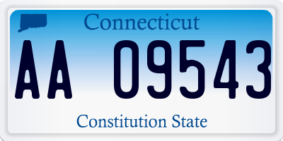 CT license plate AA09543