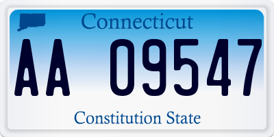 CT license plate AA09547