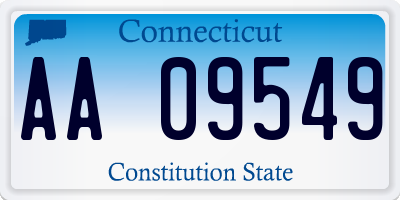 CT license plate AA09549