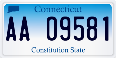 CT license plate AA09581