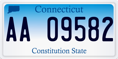 CT license plate AA09582