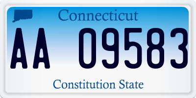 CT license plate AA09583