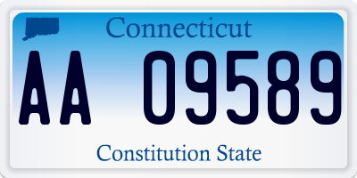 CT license plate AA09589