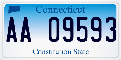 CT license plate AA09593