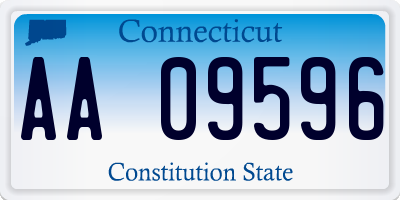 CT license plate AA09596