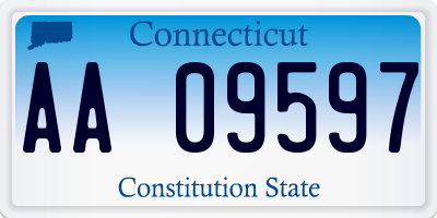 CT license plate AA09597