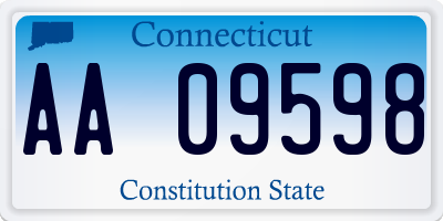 CT license plate AA09598