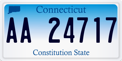 CT license plate AA24717