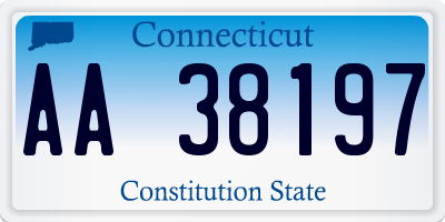 CT license plate AA38197