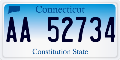CT license plate AA52734