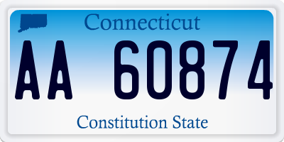 CT license plate AA60874