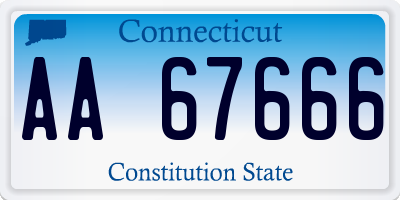 CT license plate AA67666