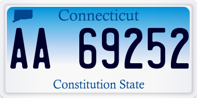 CT license plate AA69252