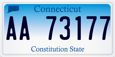 CT license plate AA73177