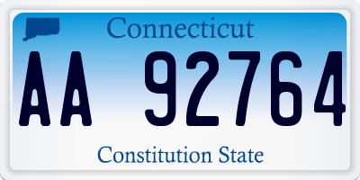 CT license plate AA92764