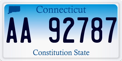 CT license plate AA92787