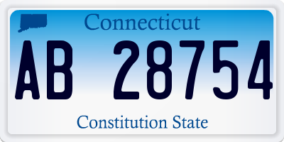 CT license plate AB28754