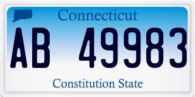 CT license plate AB49983