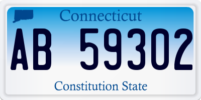 CT license plate AB59302