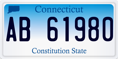 CT license plate AB61980