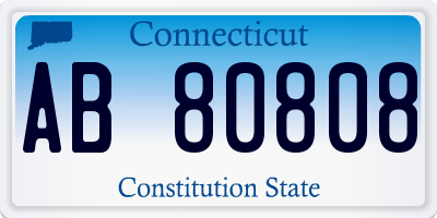 CT license plate AB80808