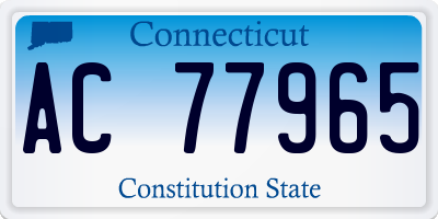 CT license plate AC77965