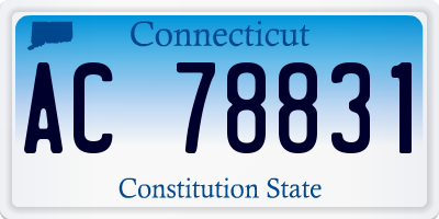 CT license plate AC78831