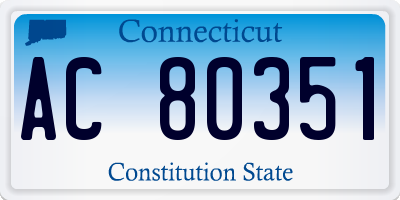 CT license plate AC80351